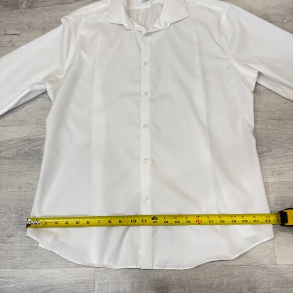 Calvin Klein Extreme Slim Fit White Tailored Button-Up Shirt Size 17.5 - Picture 11 of 17
